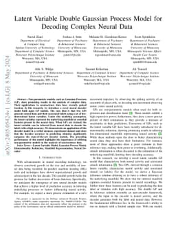 Latent Variable Double Gaussian Process Model for Decoding Complex
  Neural Data