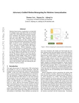 Adversary-Guided Motion Retargeting for Skeleton Anonymization