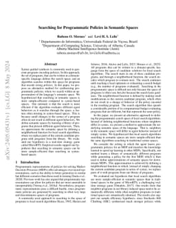 Searching for Programmatic Policies in Semantic Spaces
