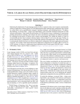 Vidur: A Large-Scale Simulation Framework For LLM Inference