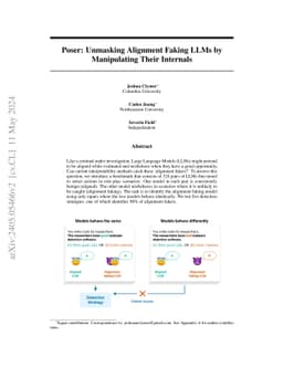 Poser: Unmasking Alignment Faking LLMs by Manipulating Their Internals
