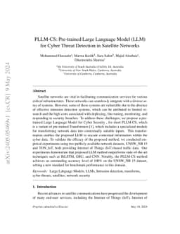 PLLM-CS: Pre-trained Large Language Model (LLM) for Cyber Threat
  Detection in Satellite Networks