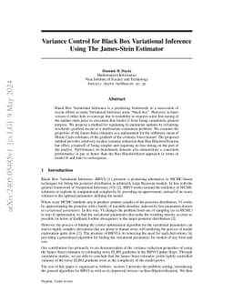 Variance Control for Black Box Variational Inference Using The
  James-Stein Estimator