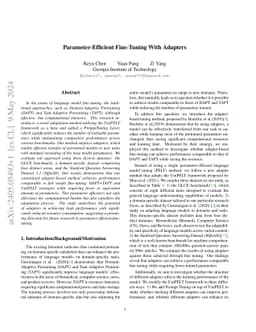 Parameter-Efficient Fine-Tuning With Adapters