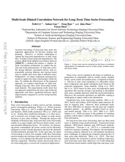 Multi-Scale Dilated Convolution Network for Long-Term Time Series
  Forecasting