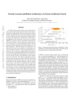 Towards Accurate and Robust Architectures via Neural Architecture Search