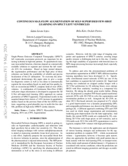 Continuous max-flow augmentation of self-supervised few-shot learning on
  SPECT left ventricles
