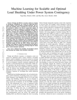 Machine Learning for Scalable and Optimal Load Shedding Under Power System Contingency