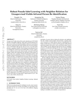 Robust Pseudo-label Learning with Neighbor Relation for Unsupervised
  Visible-Infrared Person Re-Identification