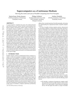 Supercomputers as a Continous Medium