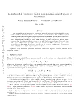 Estimation of ill-conditioned models using penalized sums of squares of
  the residuals