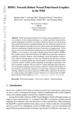 RPBG: Towards Robust Neural Point-based Graphics in the Wild