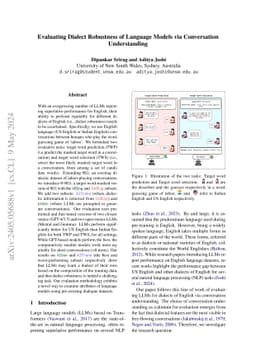 Evaluating Dialect Robustness of Language Models via Conversation
  Understanding