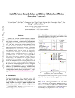 StableMoFusion: Towards Robust and Efficient Diffusion-based Motion
  Generation Framework