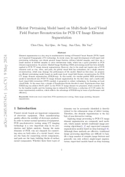 Efficient Pretraining Model based on Multi-Scale Local Visual Field
  Feature Reconstruction for PCB CT Image Element Segmentation