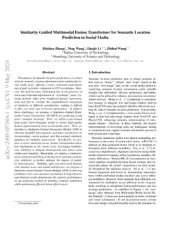 Similarity Guided Multimodal Fusion Transformer for Semantic Location
  Prediction in Social Media