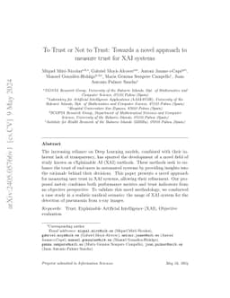 To Trust or Not to Trust: Towards a novel approach to measure trust for
  XAI systems