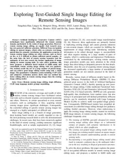 Exploring Text-Guided Single Image Editing for Remote Sensing Images