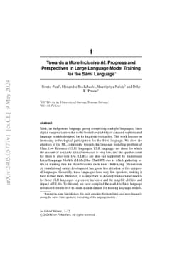 Towards a More Inclusive AI: Progress and Perspectives in Large Language
  Model Training for the Sámi Language