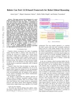 Robots Can Feel: LLM-based Framework for Robot Ethical Reasoning