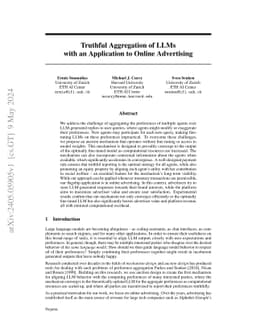 Truthful Aggregation of LLMs with an Application to Online Advertising