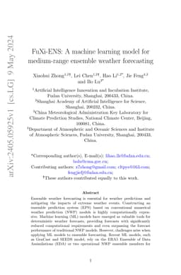 FuXi-ENS: A machine learning model for medium-range ensemble weather
  forecasting