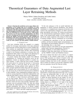 Theoretical Guarantees of Data Augmented Last Layer Retraining Methods