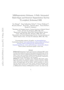 MRISegmentator-Abdomen: A Fully Automated Multi-Organ and Structure
  Segmentation Tool for T1-weighted Abdominal MRI
