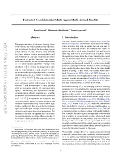 Federated Combinatorial Multi-Agent Multi-Armed Bandits