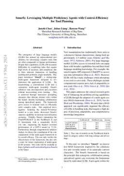 Smurfs: Leveraging Multiple Proficiency Agents with Context-Efficiency
  for Tool Planning