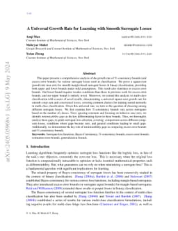 A Universal Growth Rate for Learning with Smooth Surrogate Losses