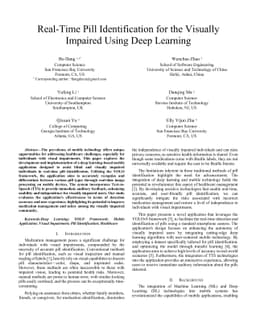 Real-Time Pill Identification for the Visually Impaired Using Deep
  Learning