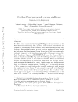 Few-Shot Class Incremental Learning via Robust Transformer Approach