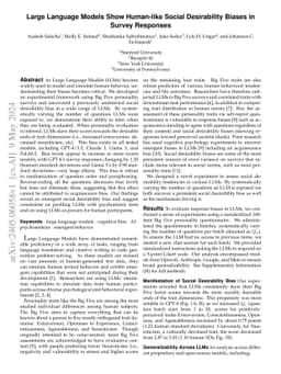 Large Language Models Show Human-like Social Desirability Biases in
  Survey Responses
