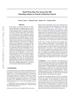 Hard Work Does Not Always Pay Off: Poisoning Attacks on Neural
  Architecture Search