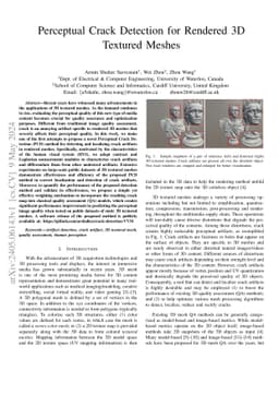 Perceptual Crack Detection for Rendered 3D Textured Meshes