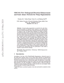 ODC-SA Net: Orthogonal Direction Enhancement and Scale Aware Network for
  Polyp Segmentation