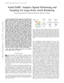Aerial-NeRF: Adaptive Spatial Partitioning and Sampling for Large-Scale
  Aerial Rendering