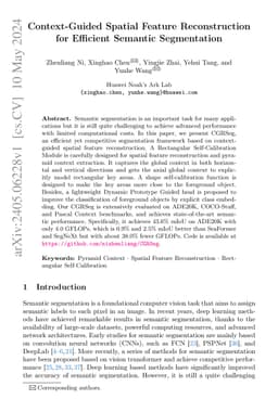 Context-Guided Spatial Feature Reconstruction for Efficient Semantic
  Segmentation