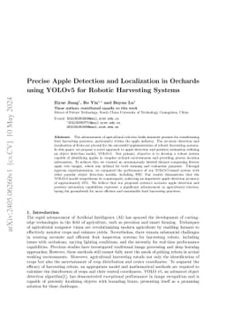 Precise Apple Detection and Localization in Orchards using YOLOv5 for
  Robotic Harvesting Systems