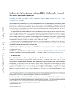 XAI4LLM. Let Machine Learning Models and LLMs Collaborate for Enhanced
  In-Context Learning in Healthcare