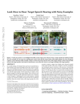 Look Once to Hear: Target Speech Hearing with Noisy Examples