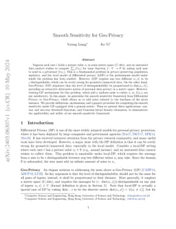 Smooth Sensitivity for Geo-Privacy