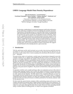 LMD3: Language Model Data Density Dependence