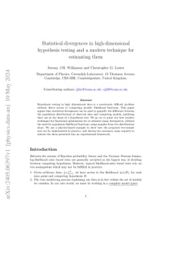 Statistical divergences in high-dimensional hypothesis testing and a
  modern technique for estimating them