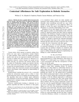 Contextual Affordances for Safe Exploration in Robotic Scenarios