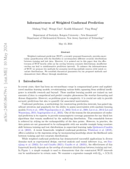Informativeness of Weighted Conformal Prediction