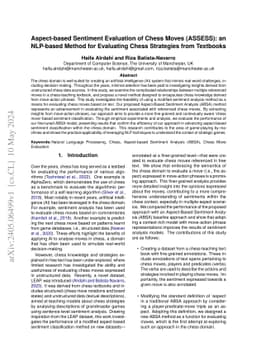Aspect-based Sentiment Evaluation of Chess Moves (ASSESS): an NLP-based
  Method for Evaluating Chess Strategies from Textbooks