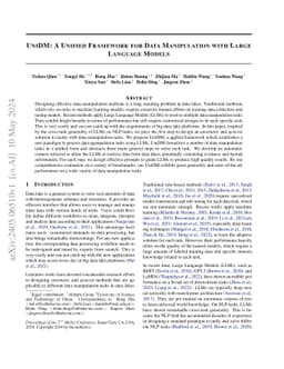 UniDM: A Unified Framework for Data Manipulation with Large Language
  Models