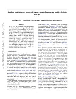 Random matrix theory improved Fréchet mean of symmetric positive
  definite matrices